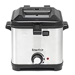 Starfrit 1.5L Compact Electric Deep Fryer - Variable Temperature - Quick-Release Magnetic Cord - Large Viewing Window - 800W
