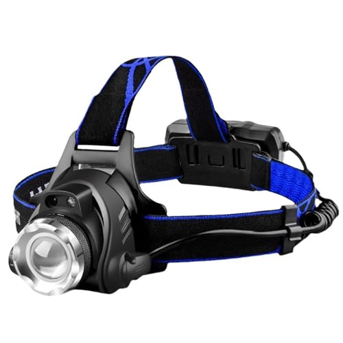 Linterna frontal de 120W con enfoque ajustable y tres modos LED