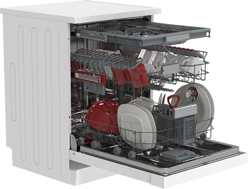 Sharp QW-NA3YF42AW-DE Geschirrspüler freistehend, 60 cm, 14 Maßgedecke, A, 42 dB, SteamWash, DualProWash, EcoWash, AutoDoor, WLAN, Weiß Sharp QW-NA3YF42AW-DE Geschirrspüler freistehend, 60 cm, 14 Maßgedecke, A, 42 dB, SteamWash, DualProWash, EcoWash, AutoDoor, WLAN, Weiß