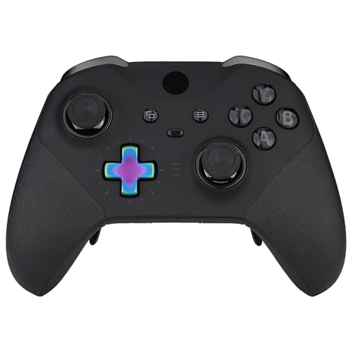 Image of eXtremeRate 2 pcs Metalic Rainbow Aura Blue & Purple Magnetic Stainless Steel D-Pads, Replacement Parts Directional Pad Button Kits for Xbox One Elite & Xbox One Elite Series 2 Controller