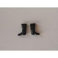 BLACK WELLINGTON BOOTS 1/12TH SCALE TO PLACE OUTSIDE YOUR FAIRY DOOR (FAIRY GARDEN ACCESSORY)