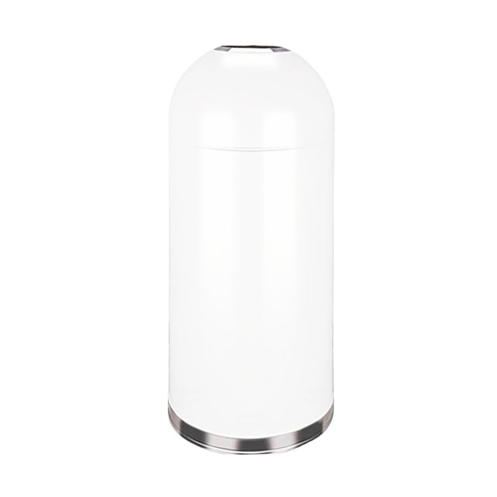 ZYYANSHOP Trash Cans Commercial Trash Cans, Stainless Steel Cylindrical Garbage Can for Hotels Shopping Malls Wastebasket Garbage(White,Large)