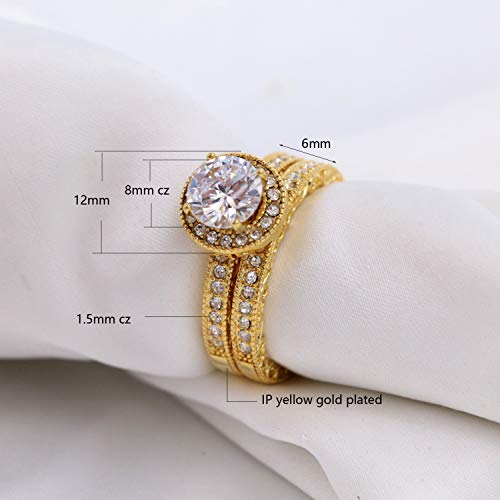 White Gold Plated Womens Wedding Ring Sets Bridal Sets Blue Cz Engagement Ring2
