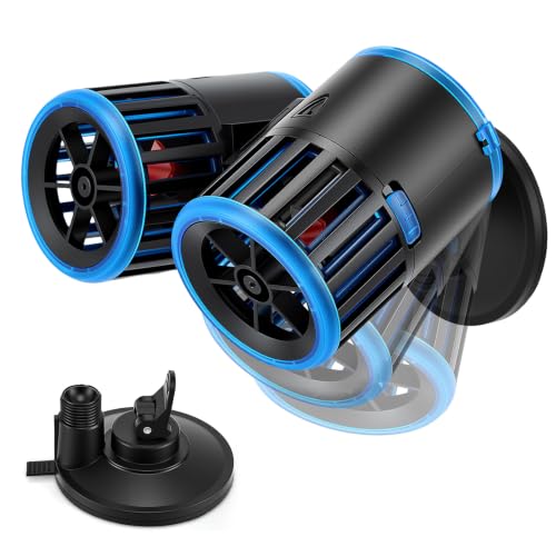 VeftBltrem 25W Dual Head Aquarium Wave Maker, 20000L/H 3-Speed Circulation Pump Ultra Quiet for 100~180cm 360L Fish Tank, 360° Adjustable Wave Maker for Aquarium