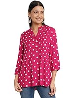 9 Impression Women Red & White Polka Dot Print Plus Size Top (6XL)