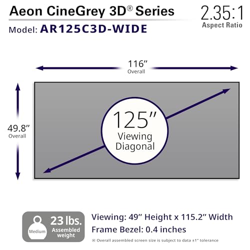 Image of Elite Screens ezFrame CineGrey 5D, 120 inch Diagonal 16:9, 8K 4K Ultra HD Ready Ceiling Light Rejecting and Ambient Light Rejecting Fixed Frame Projector Screen, CineGrey 5D Projection Material, R120DHD5