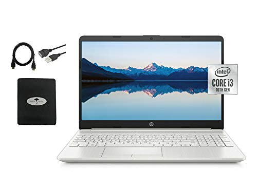 HP 2021 Newest 15.6" HD Flagship Laptop, 10th Gen Intel Core i3-10110U(Up to 4.1GHz, Beat i5-8250U), 16GB RAM, 256GB SSD, Webcam, WiFi, HDMI, Ethernet, Fast Charge, Win10 S, w/Ghost Manta Accessories