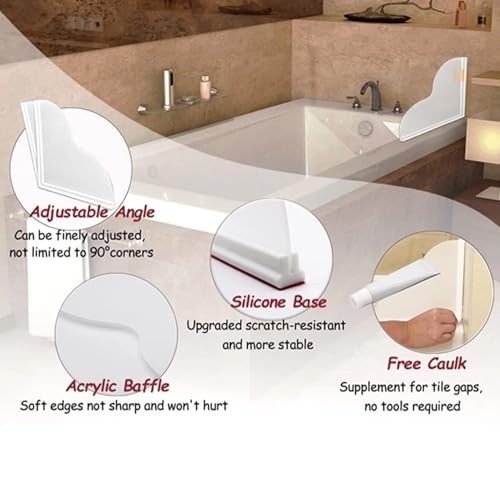 Protection anti-éclaboussures baignoire pour stopper l'eau sur le carrelage - 8