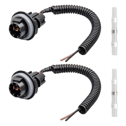 RED WOLF License Plate Light Socket Compatible with 2000-2013 Silverado Sierra Avalanche Suburban Escalade Yukon GMC, Rear Lamp Wire Harness Pack of 2