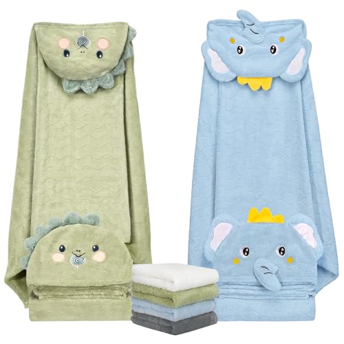 6 PCS Toddler Bath Towel Set for Boy Girl 0-5...
