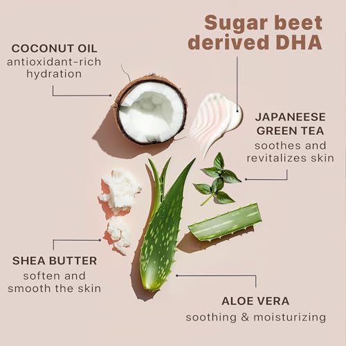 beauty by earth self tanner - usa made with natural amp organic ingredients moisturizing self tanning lotion with aloe vera amp coconut for a natural glow streak-free fake tan medium to dark