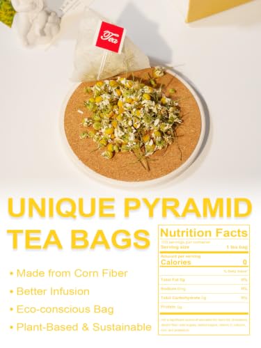 Image of TeeLux Chamomile Tea Bags, 1.5g /bag, Pure Natural Chamomile Flowers Herbal Tea, Caffeine Free, 100 Count