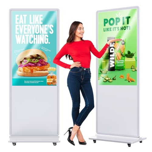 Image of 55'' Digital Signage Display Smart Android LCD Sign Kiosk Electronic Menu Board Advertising Display Screen Monitor HDMI WiFi USB 4K Media Video Player (TouchScreen,White)