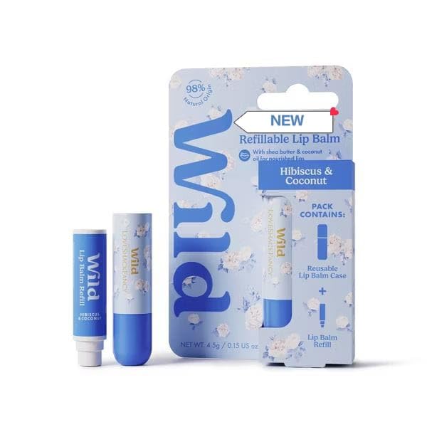 Wild Everblooming Rosettes Lip Starter Whisper Blue/Hibiscus & Coconut Lip Balms - 0.15oz image 2