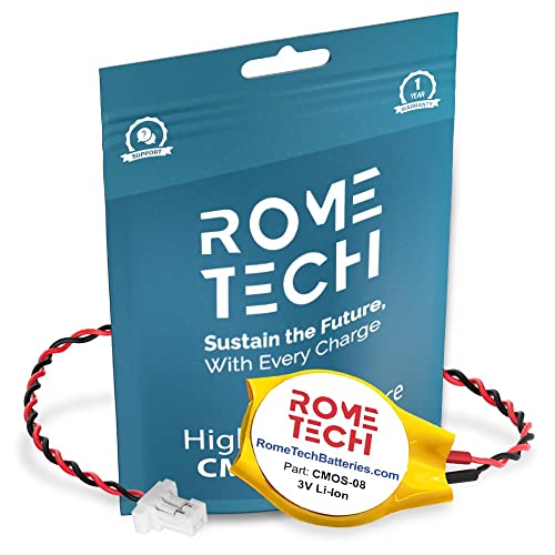 Rome Tech RTC CMOS Battery for DELL Inspiron 15 5585, Vostro 5581 - Laptop Backup BIOS CR2032 Battery with 2 Pins / 2 Wires Cable
