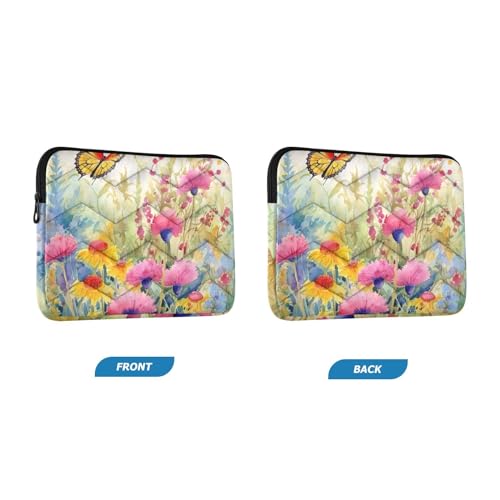 Funda para laptop con diseño flores y mariposas 13-14 pulg miniatura 2