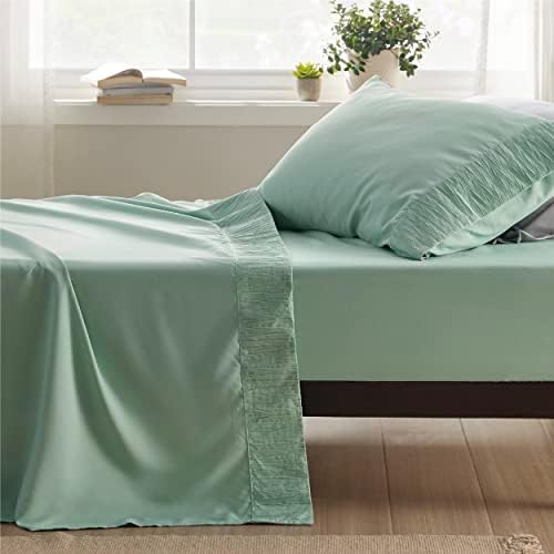 Bedsure Twin Sheets Set - Soft 1800 Twin Bed Sheets for Boys and Girls, 3 Pieces Hotel Luxury Mint Green Sheets Twin, Easy Care Polyester Microfiber Cooling Bed Sheet Set