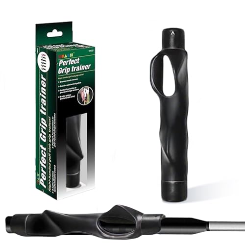 Golf Grip Trainer, Golf Training Grip, Golf Club Grips, Grip Trainer, Golf Grip, Attachment For Improved Hand Positioning On Golf Club (All Black)