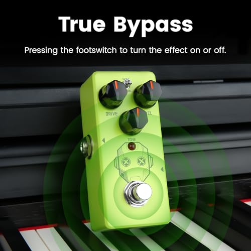 Image of SORAN JOD-01 Super Drive Overdrive Mini Pedal for Electric Guitar, Two Selectable Modes, Analog Overdrive Pedal, Classic Green Overdrive Circuit with Super Mode Boost, True Bypass for Pedal Board