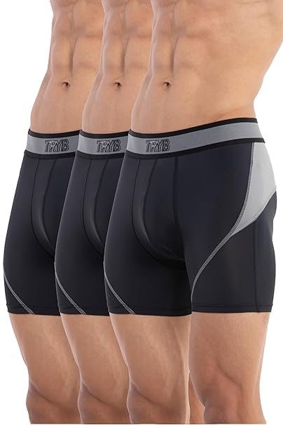 Image of TRYB Sports Underwear for Men | Stretchable Active-H Trunk Semi Compression Shorts | Trunks for Running & Gym Workout | Quick Dry, Breathable & Anti Chafing | Sports Innerwear Boxers