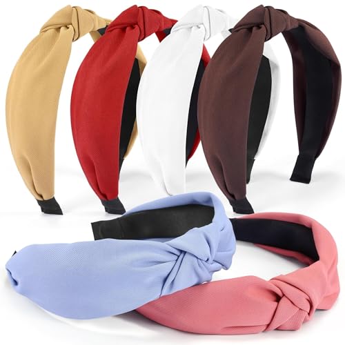 Headbands for Women Girls - 6PCS Stylish Top Knotted Headbands - Knotted Headband For Women - Head Bands Wide Hairband Hair Accessories