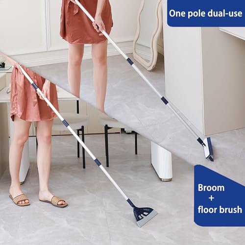 Yunjuhop Magischer Besen, Multifunktionaler Silikonbesen, Haushalts-Fensterabzieher, Silikon-Tierhaarentferner für die Innenreinigung, Badezimmer, Hundebürstenset (Blau)