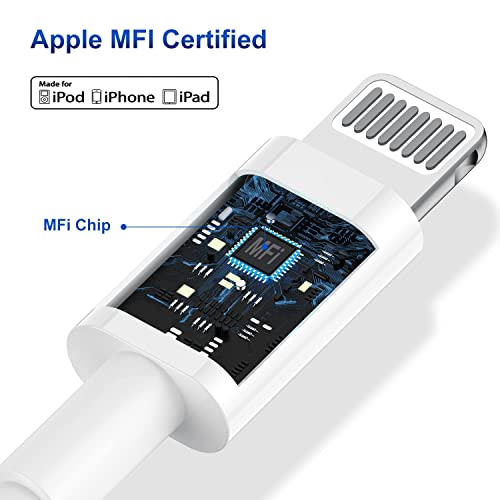 Image of Type C to Lightning MFI Certified 20W Fast Charging USB C Cable for iPhone 14, 14 Pro, 14 Pro Max, 14 Plus, 13, 12, 12 Pro, 11, 11 Pro Max iPhone 12 Mini, X, 8 and iOS Devices (Pack of 1) - White