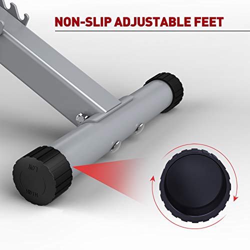 JOROTO Adjustable Weight Bench Multi-purepose Foldable Bench Exercise Bench Workout Bench for Full Body Home Gym (Grey)