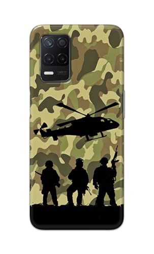 Image of Printed Hard Back Cover Case for Realme Narzo 30 5G Back Cover (Army) -1111