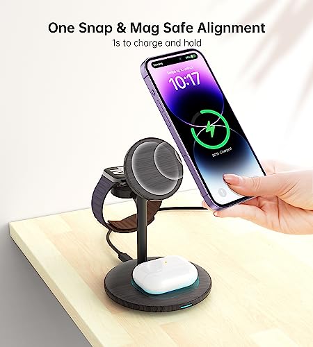 Image of XooFly 3 in 1 Magnetic Wireless Charging Station for Apple Devices,15W