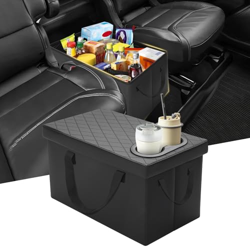 Mixsuper Liner Car Seat Organizer Ford Explorer with Cup Holders Ford Explorer Console Organizer 2020-2025 2026 Explorer Accessories Organizer for Explorer Seat Aisle Storage Box for Kids Travel