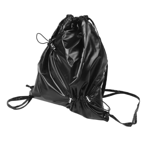 Mochila de cuerdas deportiva negra plegable de nylon para hombre y gimnasio