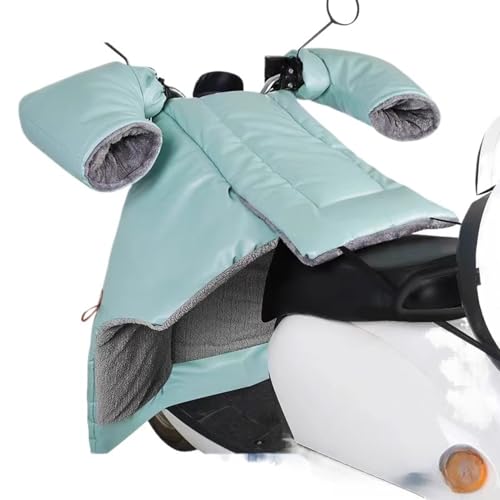 【Vlfn】 電動自転車用ウインドブレーカー 冬用厚手フリース付き 分体式 バイク用 PU 防水防風カバー 保温性 折りたたみ収納可能 バイク用防寒アクセサリー (ピーコックスグリーンサイドウィングスーツ)