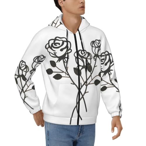 Sweat à capuche zippé polyester rose métal S-3XL pour homme