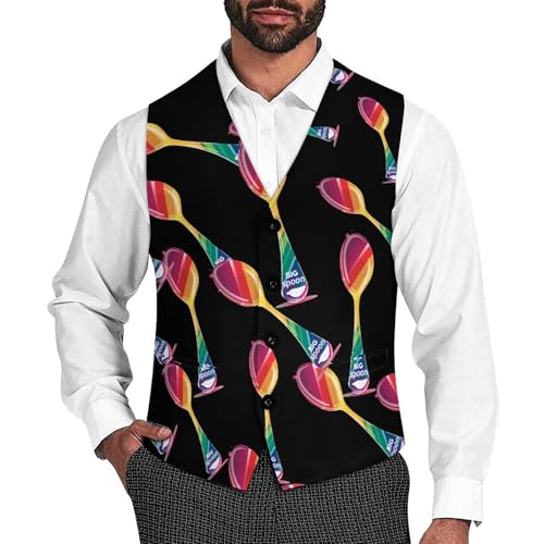 Funny Matching Couple Lesbian Gay LGBT Men's Suit Vests Business Formal Dress V-Neck Waistcoat Tops with 2 Pockets