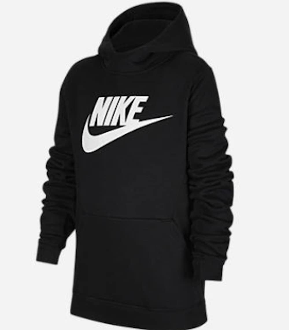 Nike Boys Sportswear Club+ Hbr Pullover Hoodie Extended Plus Sizes (as1, alpha, m, regular, Black/White/White)