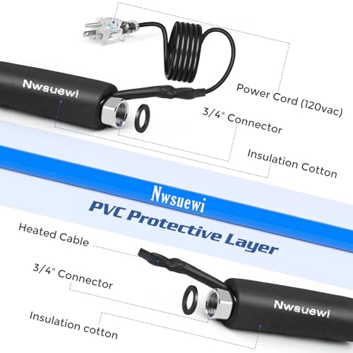 Image of 100FT RV Heating Water Hose, Lead and BPA-Free,1 /2 Inner Diameter, Anti-Freezing Temperature Drops to -45F, a Great RV Accessory for Campers, Livestock, and Agriculture (100FT-2)