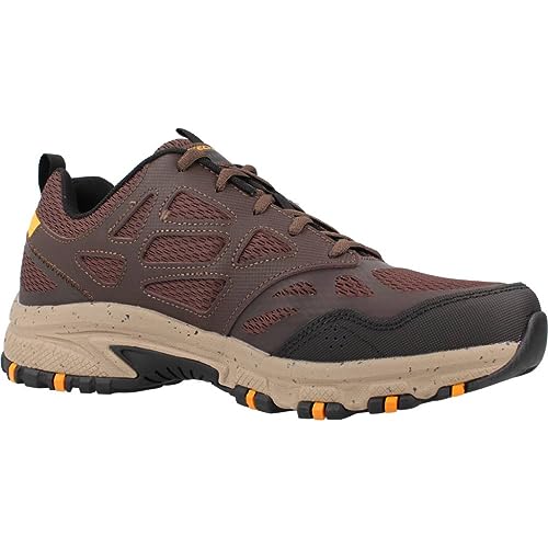 Skechers Herren Hillcrest Sneaker, Braunes Ledernetz Synthetischer Besatz, 42.5 EU – Ansicht 6
