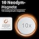 ECENCE Neodym Magnete 10 Stck. - runde Klebe-Magnete selbstklebend - 18x2mm - hochwertige NiCuNi-Beschichtung - Scheibenmagnete