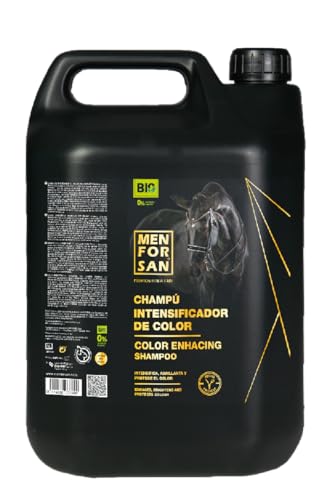 MENFORSAN Champú intensificador de Color para Caballos, 5L | Potencia el Color Natural | Bio - Vegan Friendly - 100% Natural | Premium Horse Care