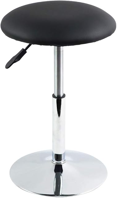FURWOO PU Leather Square Cutting Stool Height Adjustable Swivel Workshop Barber Shop Beauty Spa Drafting Tattoo Work Stool Short Task Chair Small(Black)