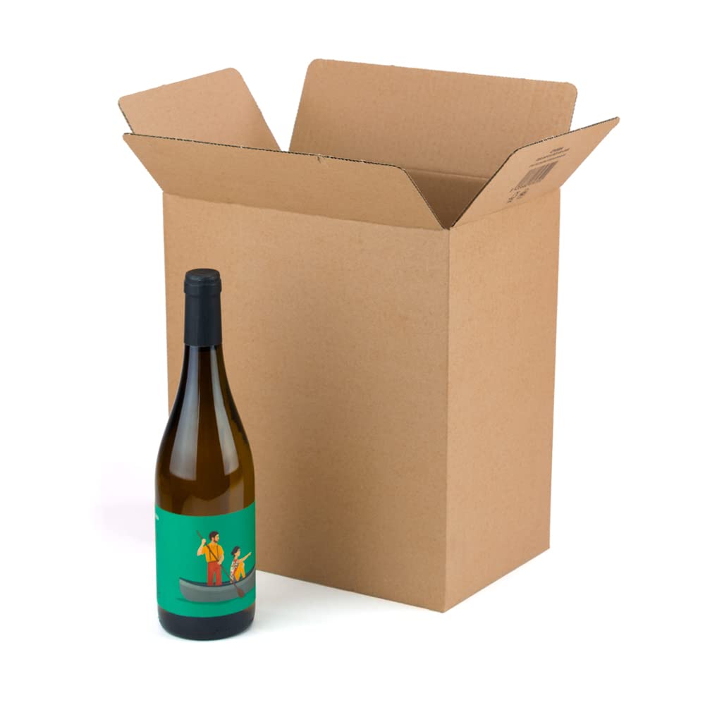 Lot de 10 boîtes en carton pour 6 bouteilles de vin Champagne Liqueur avec ruche séparatrice intégrée en carton ondulé. Convient pour emballer des boîtes de 6 bouteilles.