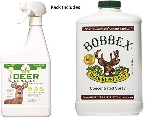 Bobbex Deer Repellent Pack - 32 Ounce Ready to use Bottle Plus 32 Ounce Concentrate …