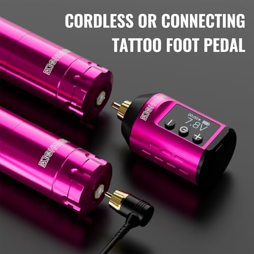 Image of Wormhole Tattoo 79PCS Wireless Tattoo Practice Gun Kit - Battery Pack 1,500mAh Capacity, 20PCS Tattoo Needles for Beginners and Tattooist - Pink