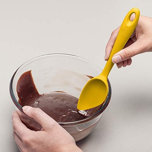 Zeal J221M Silicone Non-Stick Flat Ended, Flexible Spatula Spoon (20cm) -Mustard