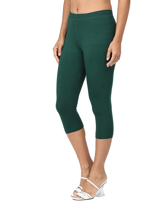 Image of Robinbosky Premium Stretchable Cotton Capri Legging for Women | Suitable for Formal wear & Casual wear | High-End Elastic Makes. The Leggings Squat Proof and Durable for Travel, Yoga, & Workout.