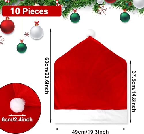 Bonnet de Père Noël housse de chaise pour repas de fête