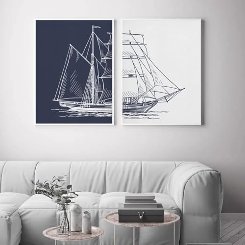 Décoration d'intérieur voile nordique 50x70 | Solution murale grand format 2 cadres