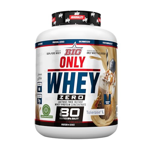 BIG - Proteinas Whey - Proteina en Polvo para Desarrollo de Masa Muscular y Recuperación - Materia Prima Premium - Whey Protein Sin Lactosa, Sin Azúcar, Sin Grumos (2Kg, Capuccino & Vanilla)