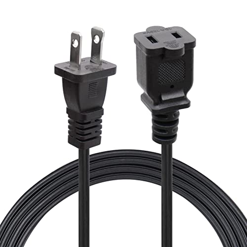 Image of 2 Pin Extension Cable 3.5 m, US Plug /Bushing, for NEMA 5-15P to NEMA 5-15R, Extension Cable Black (10 ft)